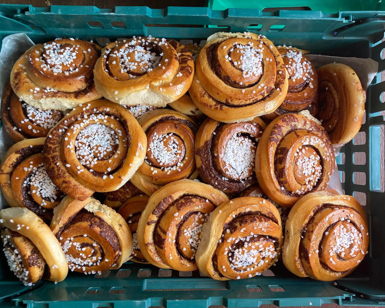 Tray of Cinnamon Buns